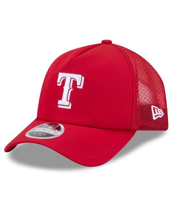 ニュー内鰓 メンズ 付属物 鳥打ち帽 New Era Men\u0027s Red Texas Rangers 2026 Batting Practice Apex 9FORTY Adjustable Trucker Hat Red 赤いこと