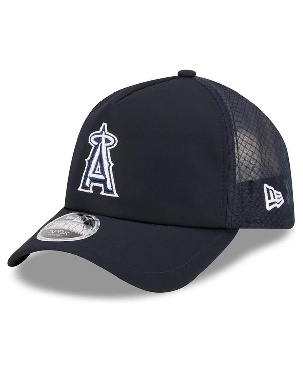 ニュー内鰓 メンズ 付属物 鳥打ち帽 New Era Men\u0027s Navy Los Angeles Angels 2026 Batting Practice Apex 9FORTY Adjustable Trucker Hat Navy 米国海軍