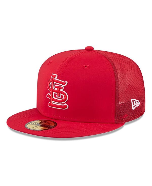 ニュー内鰓 メンズ 添え物 かぶり笠 New Era Men\u0027s Red St. Louis Cardinals 2026 Batting Practice 59FIFTY Fitted Hat Red 赤いこと