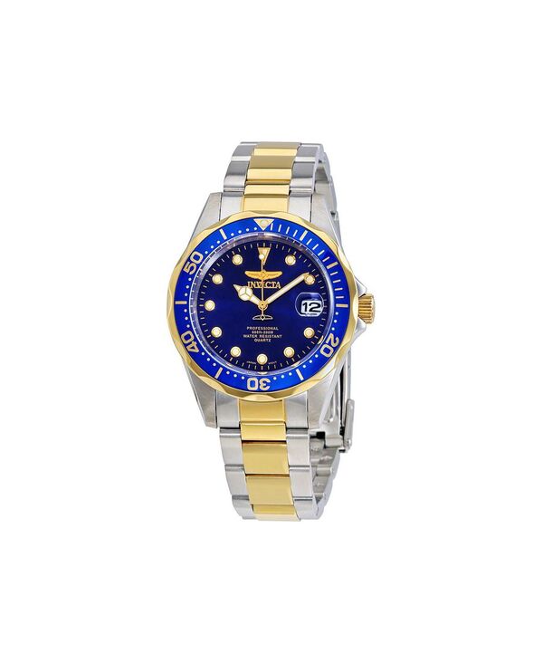インビクタ メンズ アクセサリー 腕時計 Invicta Men's 17050 Pro Diver Quartz 3 Hand Blue Dial Watch Gold/stainlessteel ゴールド｜ReVida 店 21,815円