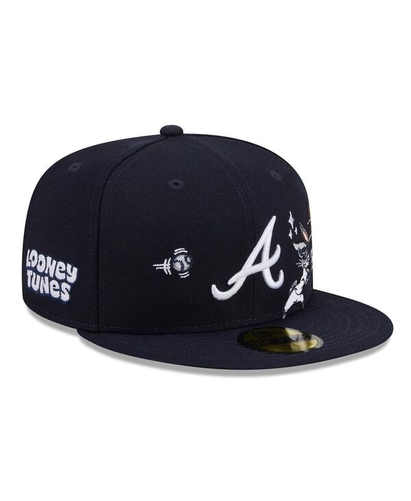 ニュー内鰓 メンズ 添え物 かぶり笠 New Era Men\u0027s Navy Atlanta Braves Looney Tunes Bugs Bunny 59FIFTY Fitted Hat Navy 米国海軍