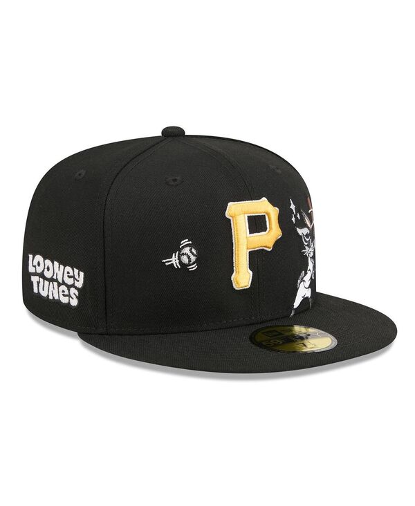 ニュー内鰓 メンズ 添え物 かぶり笠 New Era Men\u0027s Black Pittsburgh Pirates Looney Tunes Bugs Bunny 59FIFTY Fitted Hat Black 黒いこと