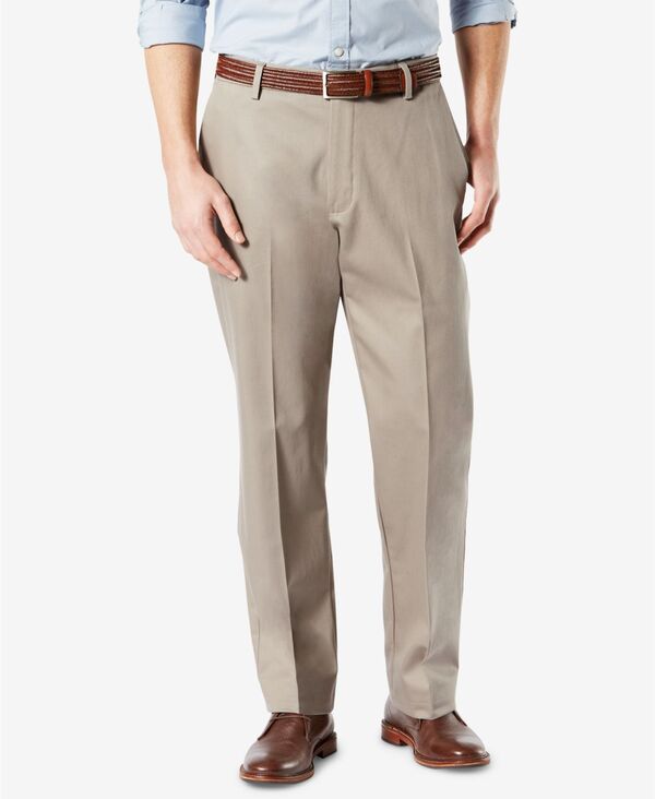 ドッカーズ メンズ ボトムス 心地よいズボン下 綿織物 Dockers Men\u0027signature Lux Cotton Classic Fit Creased Stretch Khaki Pants Timber Wolf カーキ