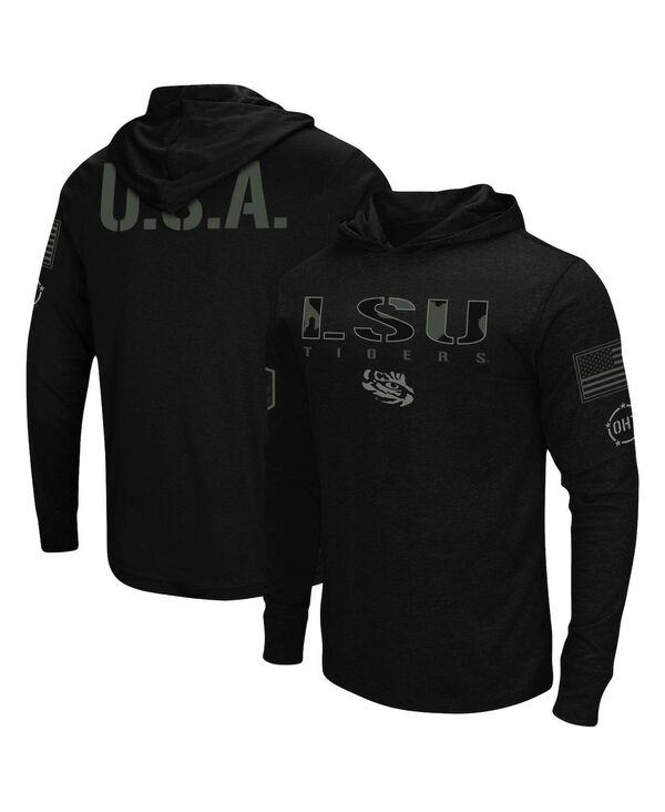 円形劇場 メンズ トップス ティーシャツ パーカー Colosseumen\u0027s Black LSU Tigers OHT Military-Inspired Appreciation Hoodie Long Sleeve T-shirt Black 黒いこと