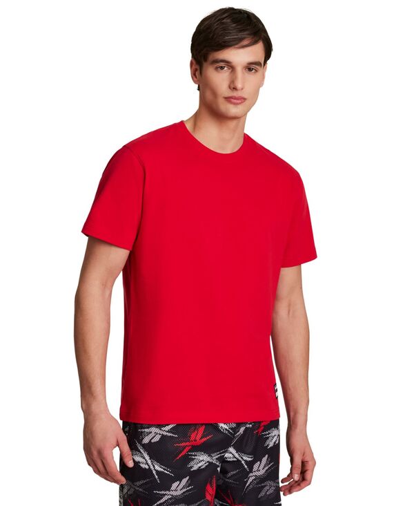 リーボック メンズ トップス ティーシャツ 労働者の一団のど首 Reebok Men\u0027s Basketball Jock Tag Crewneck T-Shirt Vectored 赤いこと