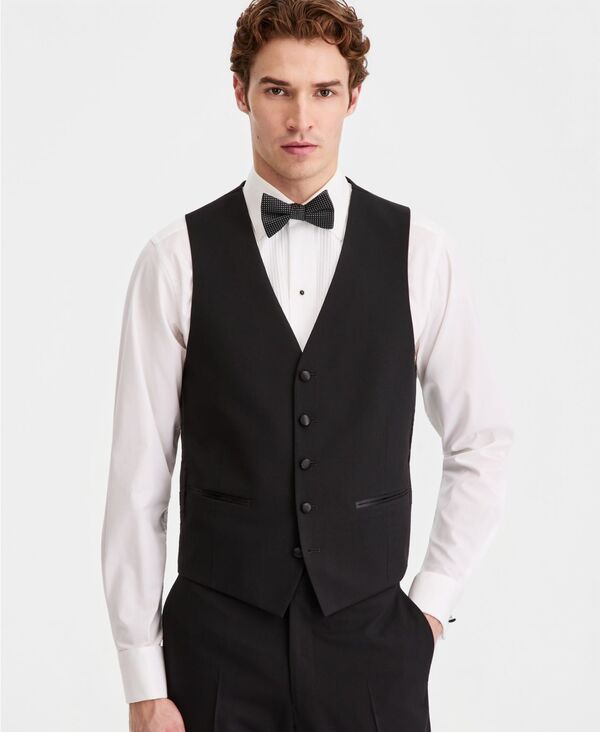 ケネスコール メンズ トップス より良い Kenneth Cole Reaction Men\u0027slim-Fitechni-Cole Tuxedo Vest Black 黒いこと