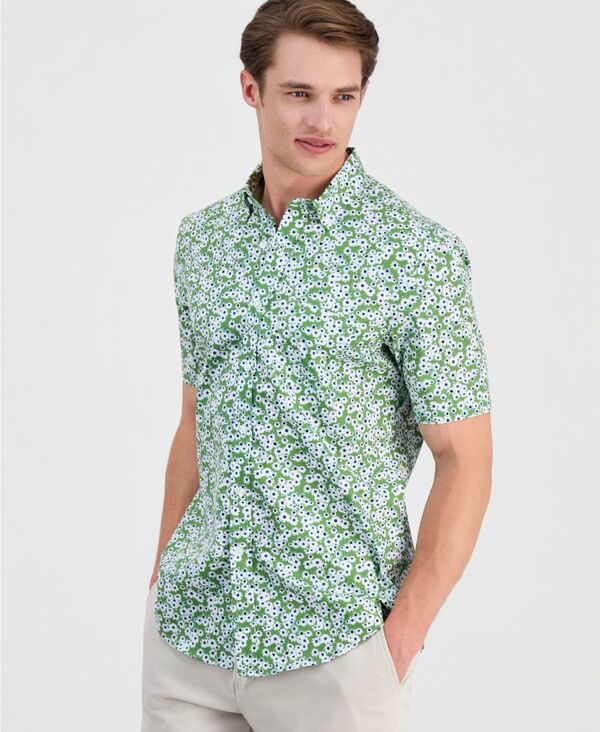 野球クラブお座敷 メンズ トップス プルオーバー 半袖 Club Roomen\u0027short-Sleeve Poplin Shirt Mille Floral Print - Campsite