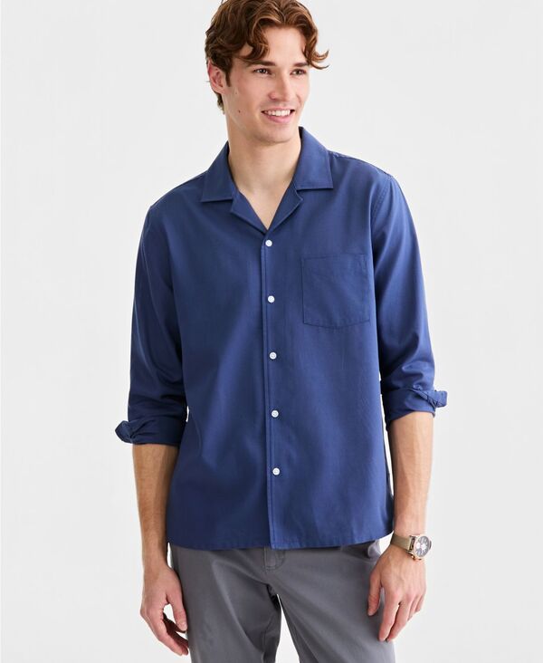 野球クラブお座敷 メンズ トップス プルオーバー 綿織物 長袖 Club Roomen\u0027s Cotton Long-Sleeve Camp-Collar Shirt Weathered Indigo インディゴ
