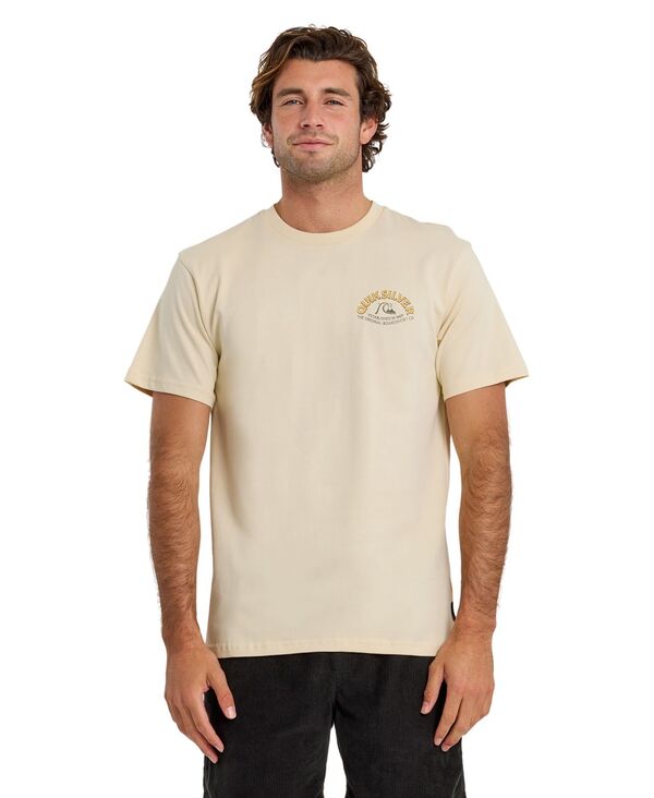 クイックしろがね色 メンズ トップス ティーシャツ 半袖 Quiksilver Men\u0027s Bubble Arch Short-Sleeve T-Shirt Bone white 白いこと