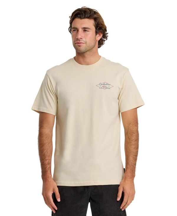 クイックしろがね色 メンズ トップス プルオーバー 労働者の一団のど首 半袖 Quiksilver Men\u0027s Crewneck Short-Sleeve T-Shirt Bone white 白いこと