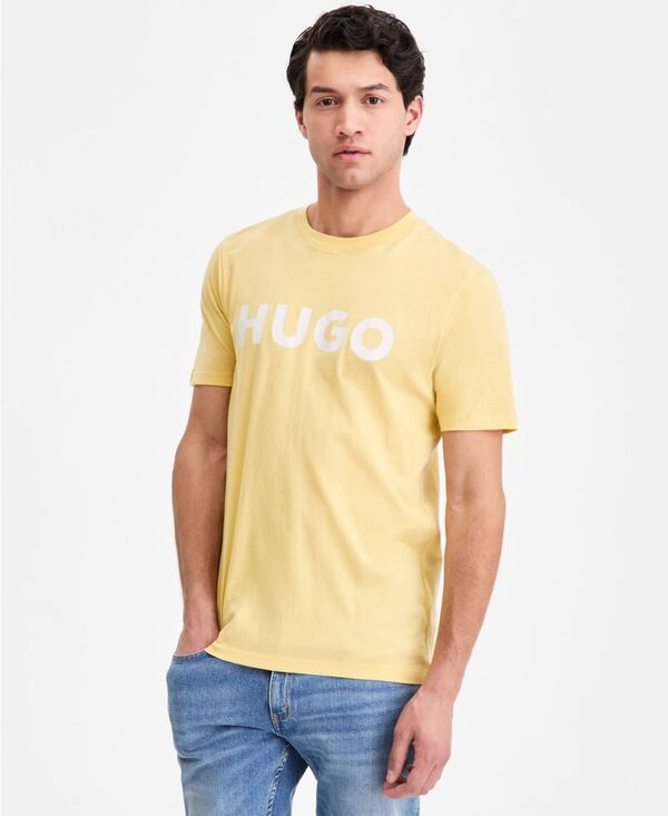 ヒューゴボス メンズ トップス ティーシャツ 労働者の一団のど首 半袖 綿織物 ロゴタイプ Hugo Boss Men\u0027s Cotton Logo Crewneck Short-Sleeve T-Shirt medium yellow 黄色