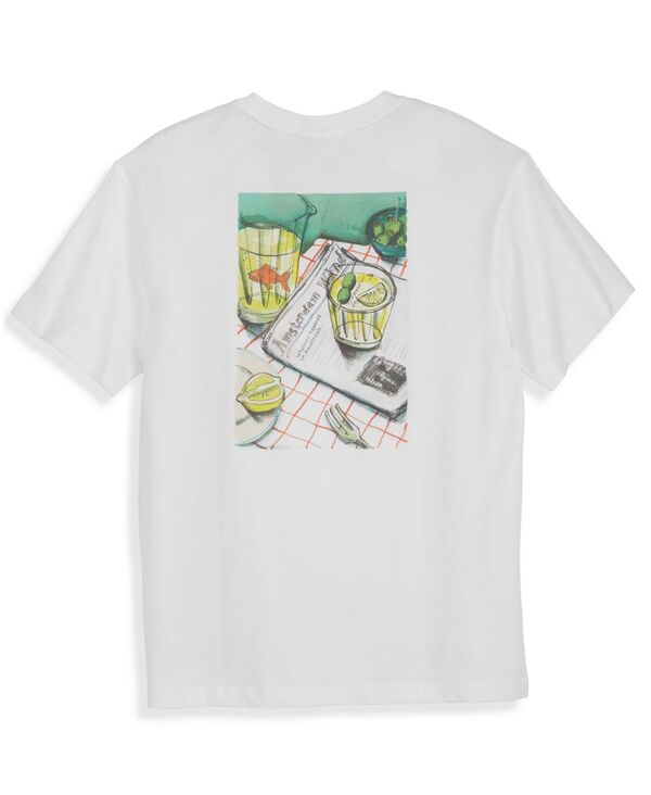 スコッチアンドソーダ メンズ トップス ティーシャツ グラフィック SCOTCH \u0026 SODA Men\u0027s Regular-Fit Sketch Graphic T-Shirt Bright White 白いこと