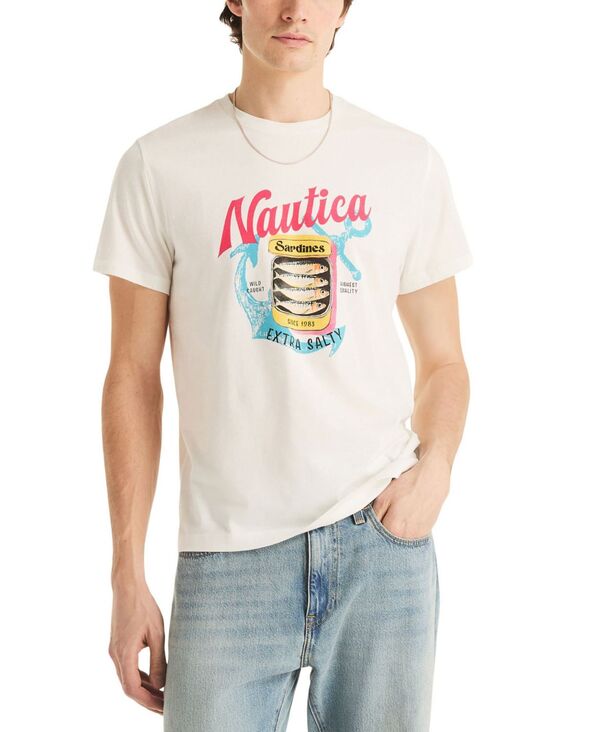 ナウティカ メンズ トップス プルオーバー 半袖 Nautica Men\u0027s Extra Salty Short-Sleeve T-Shirt Sail White 白いこと