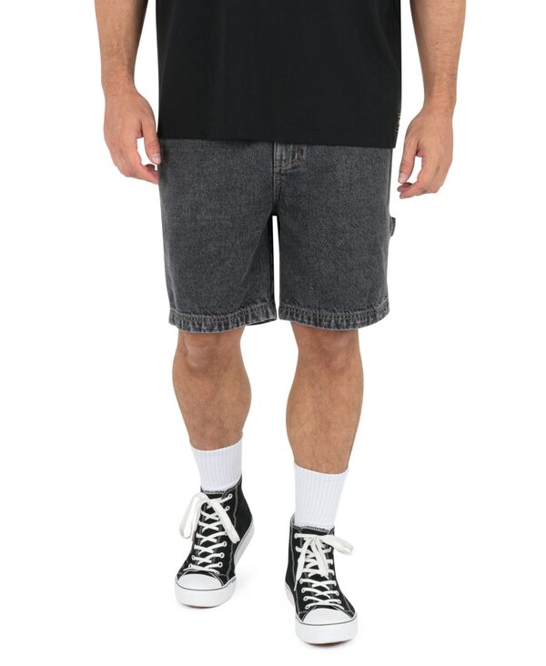 ハーレー メンズ ボトムス 二分の一ズボン下・さる股引き 遊撃手ズボン下 ジーンズ Hurley Men\u0027s Regular-Fit Denim Shorts Black Acid Wash 黒いこと