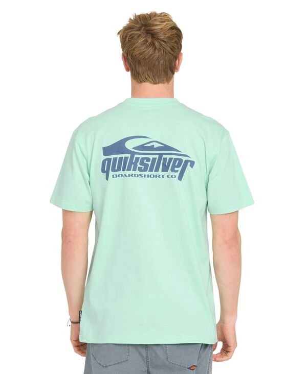 クイックしろがね色 メンズ トップス ティーシャツ 刷り上げる 半袖 Quiksilver Men\u0027short-Sleeve Screen Print-Shirt Green 緑であること