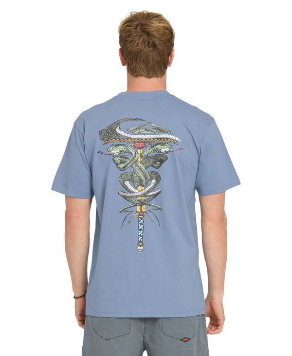 クイックしろがね色 メンズ トップス プルオーバー 半袖 Quiksilver Men\u0027serpentshort-Sleeve T-Shirt Blue 青色