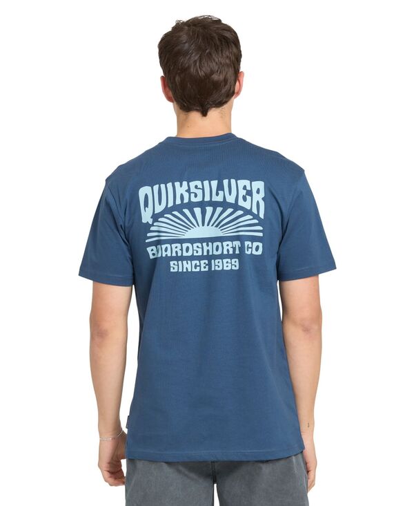 クイックしろがね色 メンズ トップス ティーシャツ 半袖 Quiksilver Men\u0027s Radiant Flare Short-Sleeve T-Shirt Blue 青碧