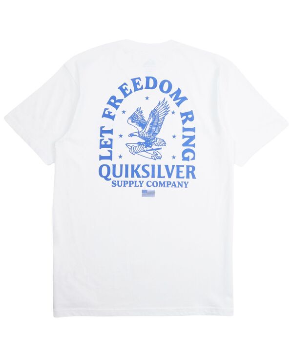 クイックしろがね色 メンズ トップス プルオーバー 半袖 Quiksilver Men\u0027s Freedom Ring Short-Sleeve T-Shirt White 白いこと