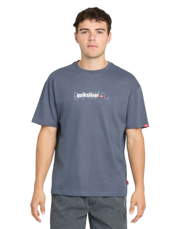 クイックシルバー メンズ トップス Tシャツ 半袖 Quiksilver Men'short-Sleeve Modern-Fit-Shirt Blue ブルー|ReVida 店