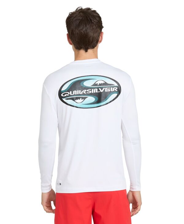 クイックしろがね色 メンズ トップス ティーシャツ 長袖 グラフィック Quiksilver Men\u0027s Graphic Long-Sleeve Swim T-Shirt White 白いこと