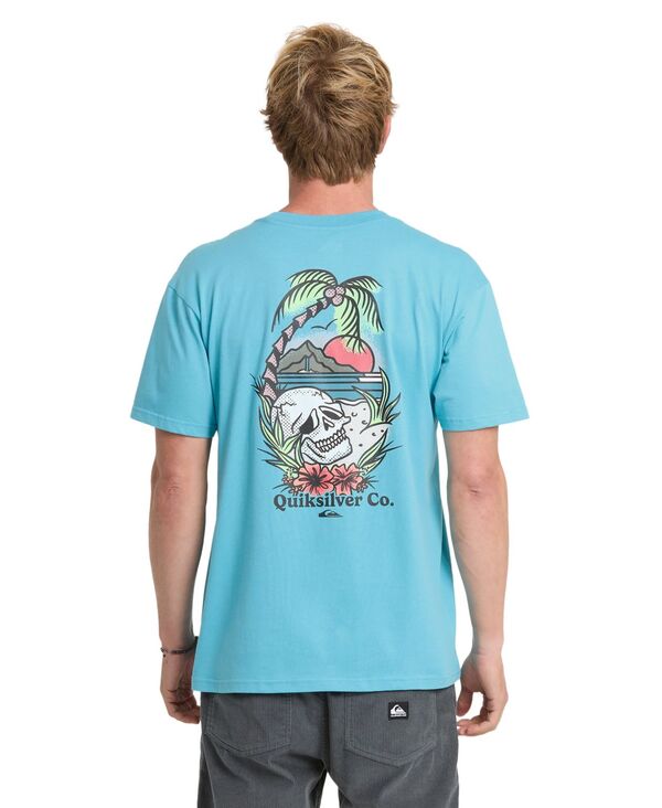 クイックしろがね色 メンズ トップス ティーシャツ 半袖 Quiksilver Men\u0027staycation Short-Sleeve T-Shirt Blue 青碧