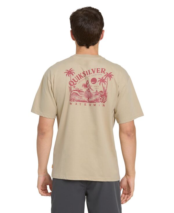 クイックシルバー ウォーター マン メンズ トップス Tシャツ 半袖 Quiksilver Waterman Quiksilver Men'short-Sleeve Laid Back T-shirt Plaza Taupe トープ|ReVida 店