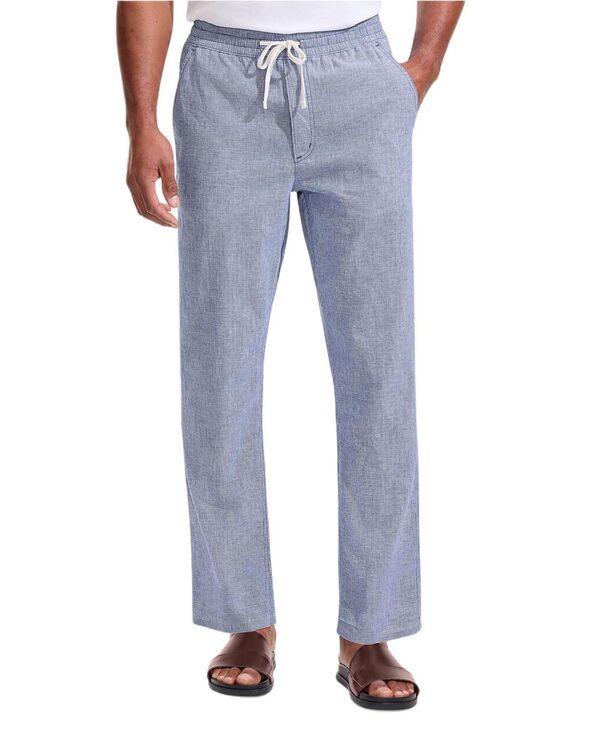 ランズ挙げ句の果て メンズ ボトムス 心地よいズボン下 リネン Lands\u0027 End Men\u0027s Linen Blend Pull On Deck Pant Pale sapphire サファイア