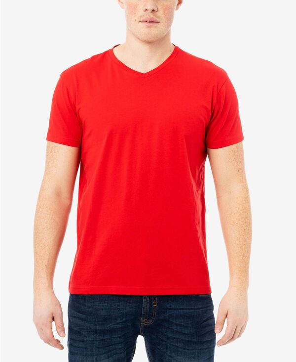 エックス花の冠 メンズ トップス ティーシャツ Vのど首 XRAY Men\u0027s Basic V-Neck Short Sleeve T-Shirt Red 赤いこと
