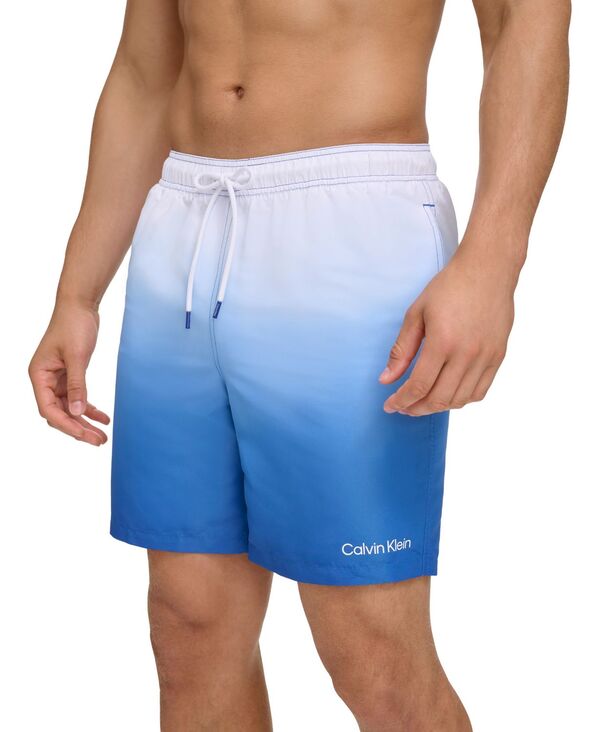 カルバンクライン メンズ 水泳着 二分の一ズボン下・さる股引き Calvin Klein Men\u0027sky Gradient 7\" Volley Swim Trunks Blue 青色"