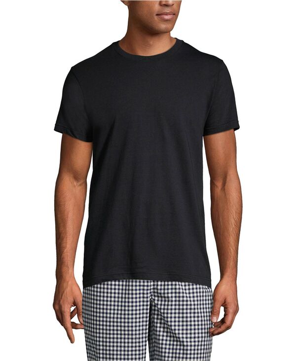 ランズエンド メンズ トップス シャツ クルーネック トール Lands' End Big & Tall Crewneck Undershirt 3 Pack Black ブラック|ReVida 店
