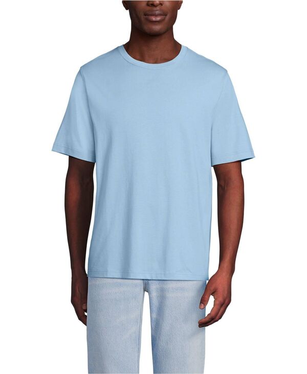 ランズ挙げ句のはて メンズ トップス ティーシャツ トール Lands\u0027 End Big \u0026 Tall Super-T Short Sleeve T-Shirt Oasis blue 青碧