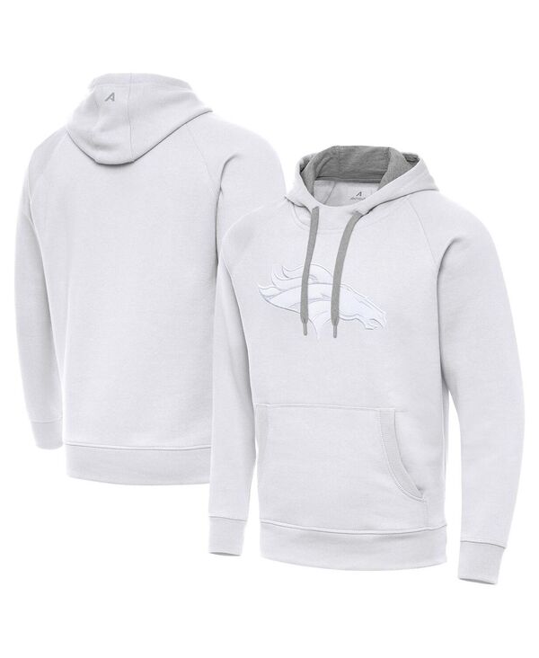 アンティグア メンズ アウター パーカー・スウェット Antigua Men\u0027s White Denver Broncos Victory Pullover Hoodie White 白いこと
