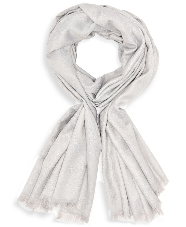長い巻き毛 ラガーフェルド レディース 付属物 えり巻き・袈裟・えり巻き KARLAGERFELD PARIS Metallic Baroque Neck Wrap Gray 薄墨色