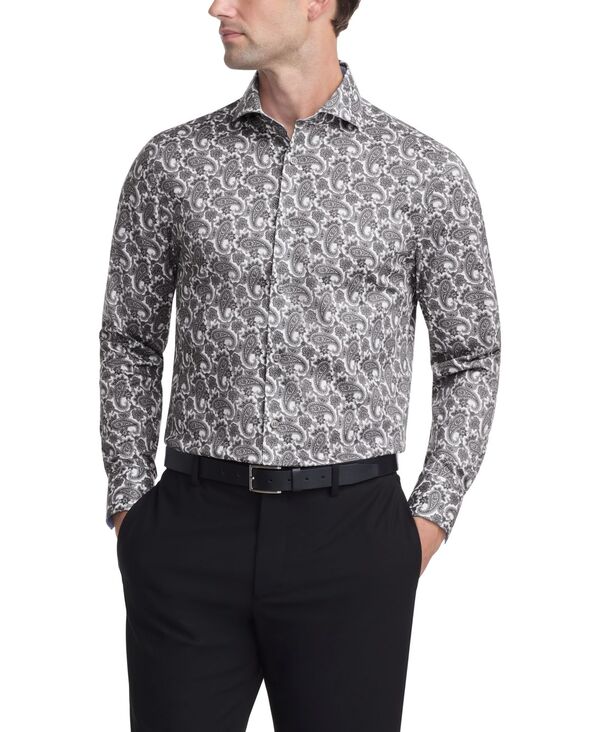 テッドベーカー メンズ トップス プルオーバー か細い相応う Ted Baker Men\u0027s Patterned Slim Fit Dresshirt Dark Gray Pastel 薄墨色