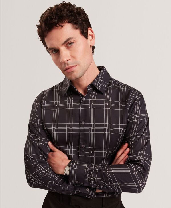 テッドベーカー メンズ トップス ティーシャツ 長袖 Ted Baker Men\u0027s Lirra Long-Sleeve Shirt Black 黒いこと