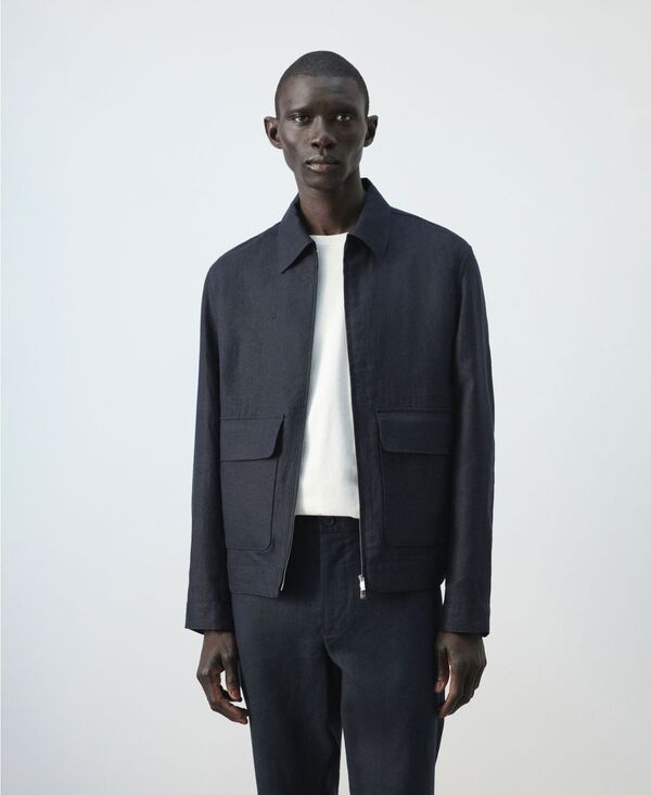 マンゴ メンズ アウター 上衣・上衣 MANGO Men\u0027s Pockets Jacket Navy 米国海軍