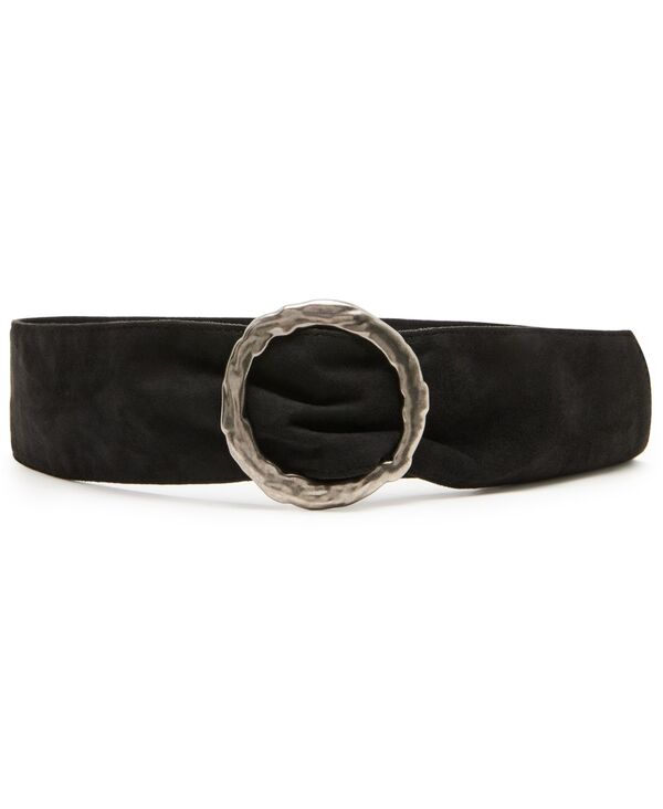 スティーブ マデン レディース 添え物 三尺帯 Steve Madden Women\u0027s Hammered Circle Buckle Sash Belt Black 黒いこと
