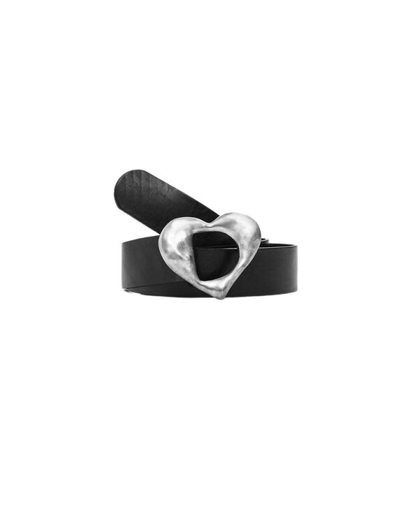 デジグアル レディース 佩び物 胴締め なめし革 Desigual Women\u0027s Leather Belt Heart Black 黒いこと