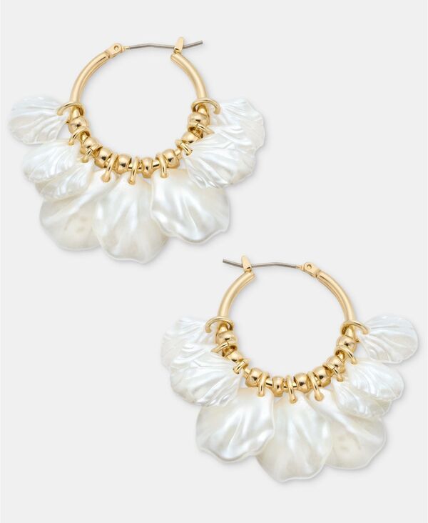 ローナ&リリー レディース アクセサリー ピアス・イヤリング lonna & lilly Shaky Imitation Pearl Charm Hoop Earrings White ホワイト｜ReVida 店