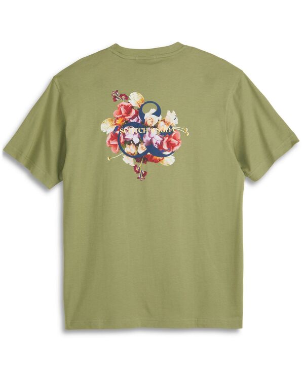 スコッチアンドソーダ メンズ トップス ティーシャツ 半袖 ロゴタイプ グラフィック SCOTCH \u0026 SODA Men\u0027short-Sleeve Logo Graphic T-Shirt Olive Green 緑であること