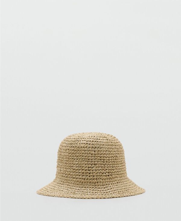 マンゴ レディース 付属物 鳥打ち帽 MANGO Women\u0027s Lurex Natural Fiber Bucket Hat Beige ベージュ