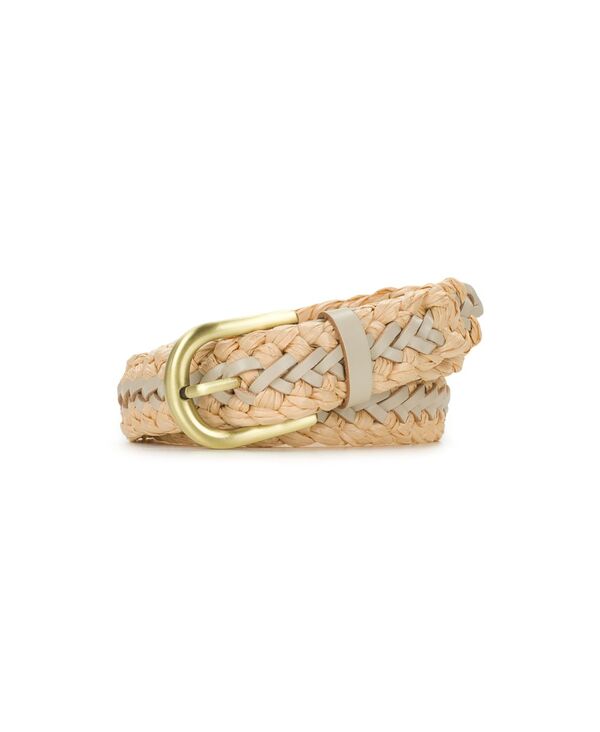 パトリシアナシュ レディース 佩び物 胴締め なめし革 Patricia Nash Beaune Woven Leather Belt Natural/Chalk White 白いこと