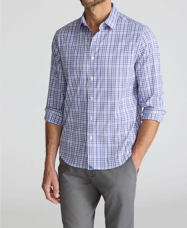 アンタックイット メンズ トップス プルオーバー レギュラー相応う 綿織物 UNTUCKit Men\u0027s Regular Fit Wrinkle-Free Cotton Tek Winterfield Button Up Shirt Purple パープル