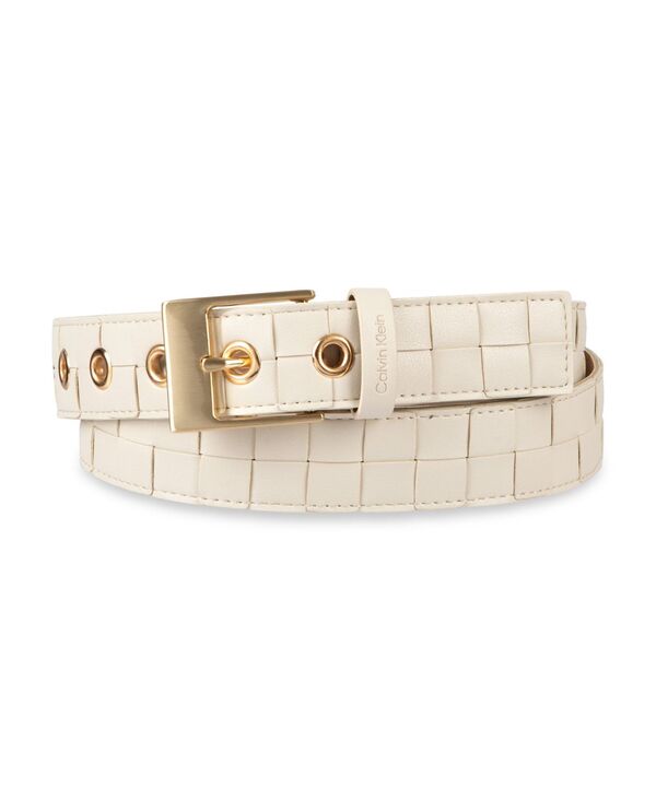 カルバンクライン レディース アクセサリー ベルト Calvin Klein Women's Modern Box Woven Casual Belt Bone｜ReVida 店