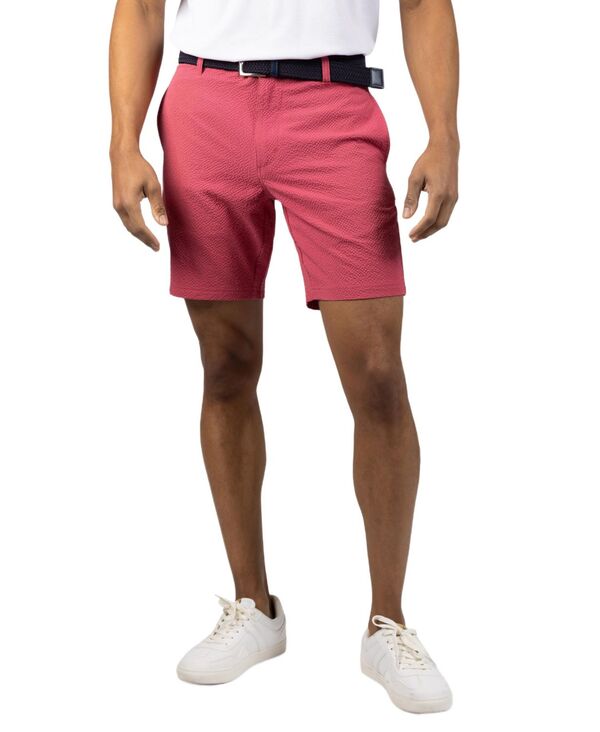 仕立て屋鳥類 メンズ ボトムス 二分の一ズボン下・さる股引き Tailorbyrd Men\u0027solid Seersucker Short Sunwashed red 赤いこと