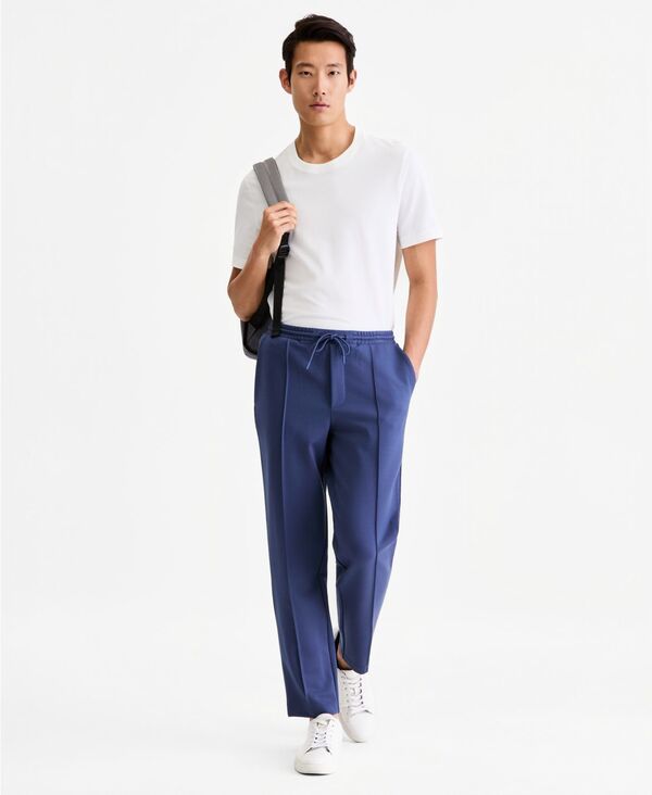 アルファニ メンズ ボトムス カジュアルパンツ ニット Alfani Men's Alfatech Regular-Fit Compactextured Ponte-Knit Pants Midnight Fog|ReVida 店