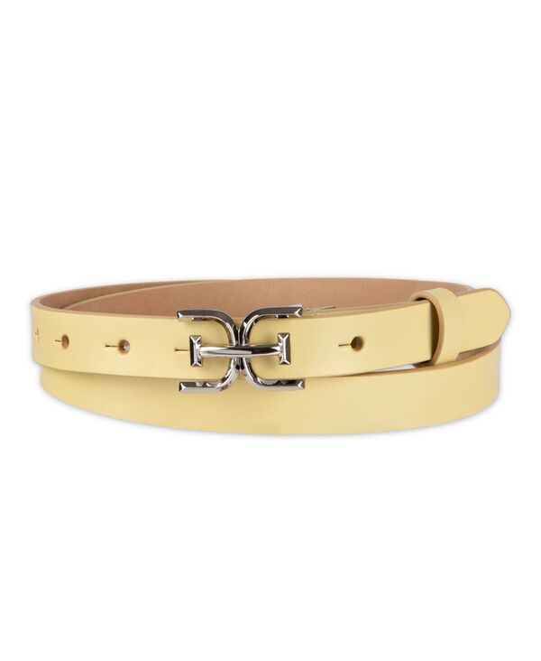 サムエデルマン レディース 添え物 三尺帯 ロゴタイプ Sam Edelman Women\u0027s Ultra Skinny Double-E Logo Plaque Buckle Belt Yellow/Silver 黄色