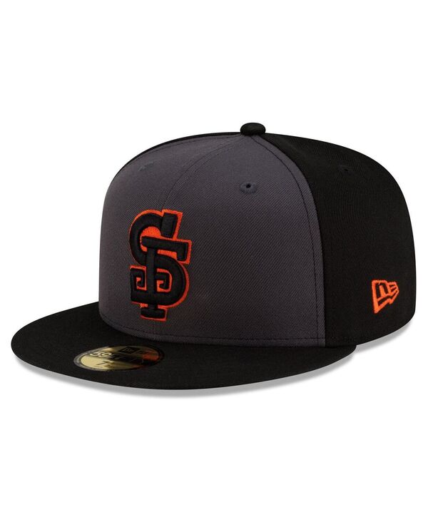 ニュー内鰓 メンズ 付属物 鳥打ち帽 New Era Men\u0027s Gray/Black San Francisco Giants Authenticollection Alternate 59FIFTY Fitted Hat Gray Black 黒いこと