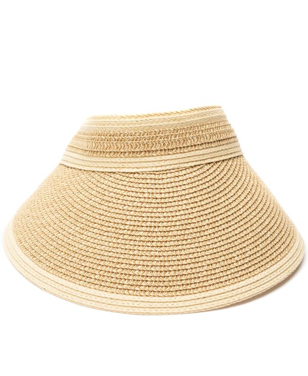 ヴィンスカムート レディース 添え物 かぶり笠 ツィード Vince Camuto Rollup Tweed Straw Visor Hat Natural Multi マルチ色合い