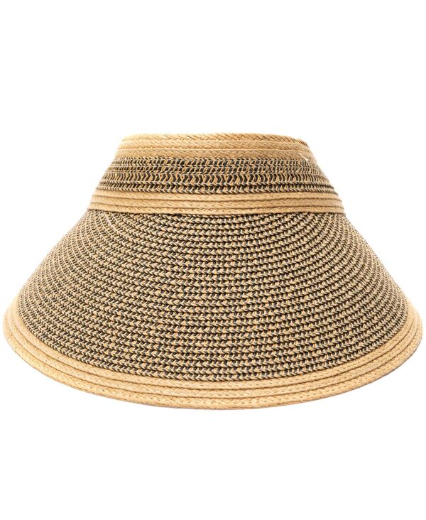 ヴィンスカムート レディース 添え物 かぶり笠 ツィード Vince Camuto Rollup Tweed Straw Visor Hatan Multi タン